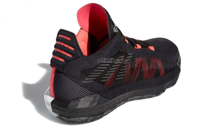 Adidas Dame 6 Slip Резистентный к истиранию Легкий MID Баскетбольные кроссовки Мужской Черный Красный Азиатская Версия — изображение 4