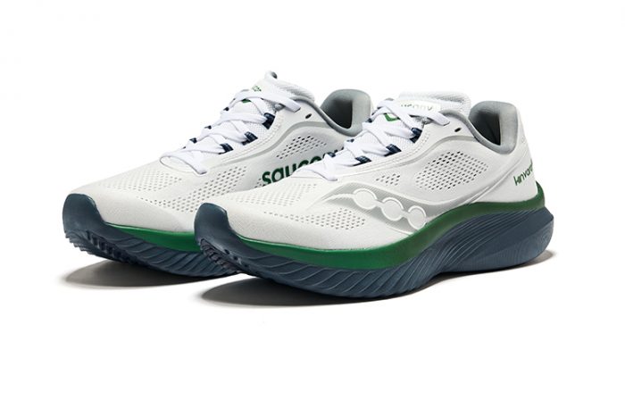 Saucony Kinvara Elite 15 Амортизация Устойчивость к истиранию Дышащий верх Беговые кроссовки для мужчин Белый Серый — изображение 3