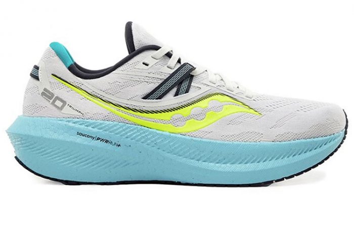 Saucony Triumph Victory 20 Амортизация Устойчивость к истиранию Дышащие Низкие Кроссовки для бега Унисекс Серый Желтый — изображение 2