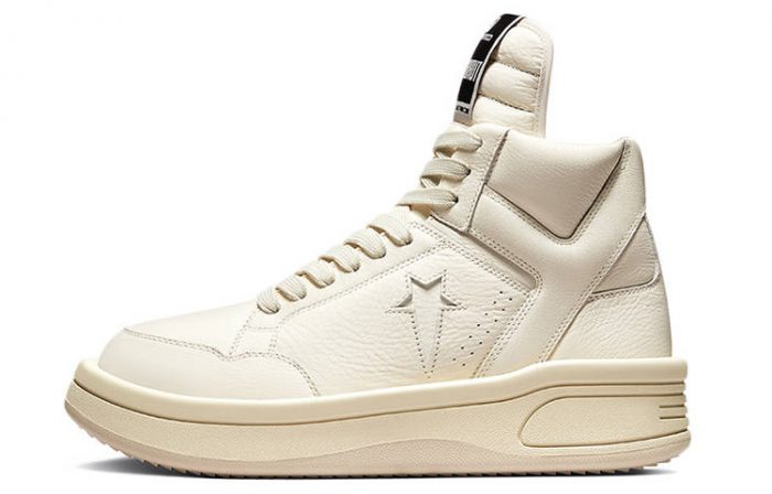 Rick Owens DRKSHDW x Конверс Weapon Collection Turbodrk MID Топ Винтажные баскетбольные кроссовки Унисекс Айвори Белый — изображение 1