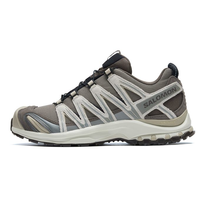 SALOMON XA PRO 3D Slip Устойчивый к истиранию Низкий Топ Беговые кроссовки Унисекс Тауповый Светло-зеленый Абрикос — изображение 1