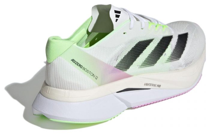Adidas Adizero Boston 12 Амортизация Низкий Топ Гоночные Беговые Кроссовки Мужские Белый Черный Зеленый — изображение 4