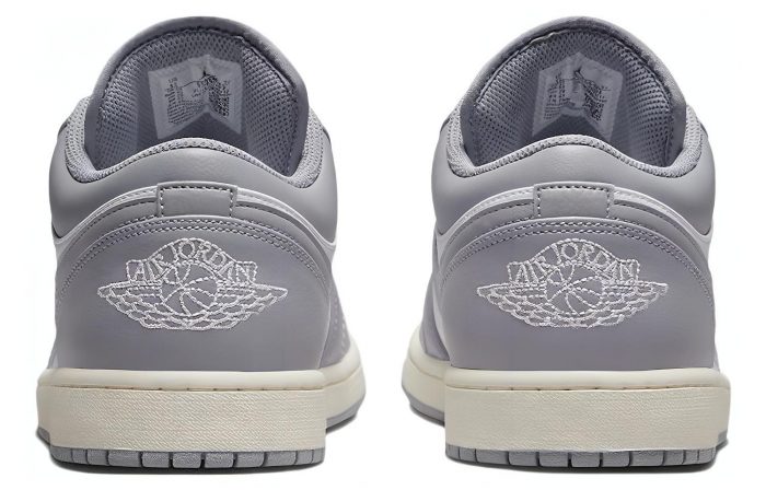 Jordan Air Jordan 1 Stealth And White Противоскользящий Низкий Топ Винтажные Баскетбольные Кроссовки Мужские Серый Белый — изображение 5