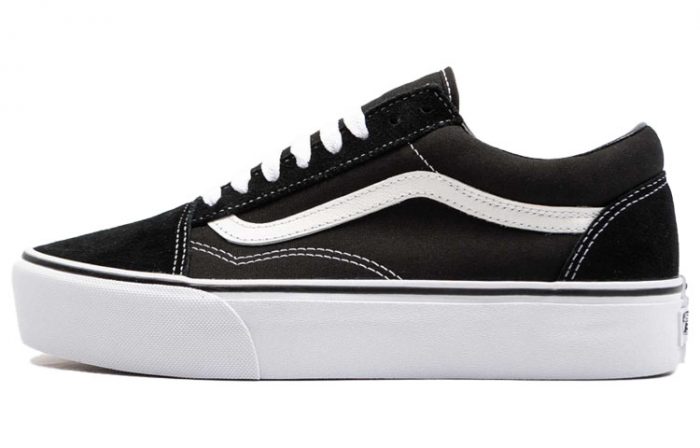 Vans Old Skool Collection Платформа Черный Белый Низкие Кроссовки для скейтбординга Унисекс Черный — изображение 1