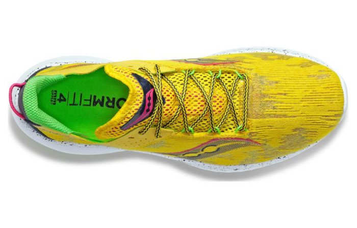 Saucony Kinvara Elite 14 Противоскользящие устойчивые к истиранию низкий топ беговые кроссовки мужские Юпитер желтый — изображение 4