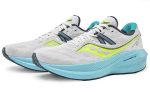 Saucony Triumph Victory 20 Амортизация Устойчивость к истиранию Дышащие Низкие Кроссовки для бега Унисекс Серый Желтый — изображение 3