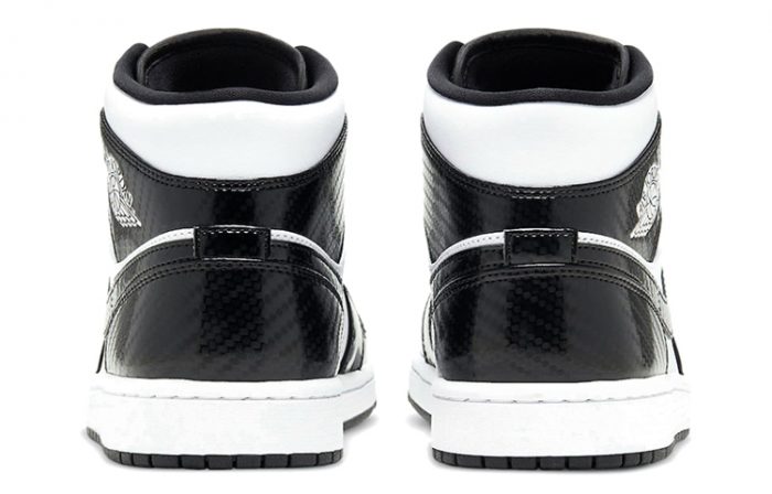 Jordan Air Jordan 1 MID SE Asw 'Черный и Белый' MID Топ Винтажные баскетбольные кроссовки Мужской Черный Белый — изображение 5