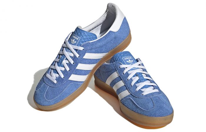 Adidas Originals GAZELLE INDOOR Low Топ Скейтборд Кроссовки Унисекс Синий Белый Коричневый — изображение 3