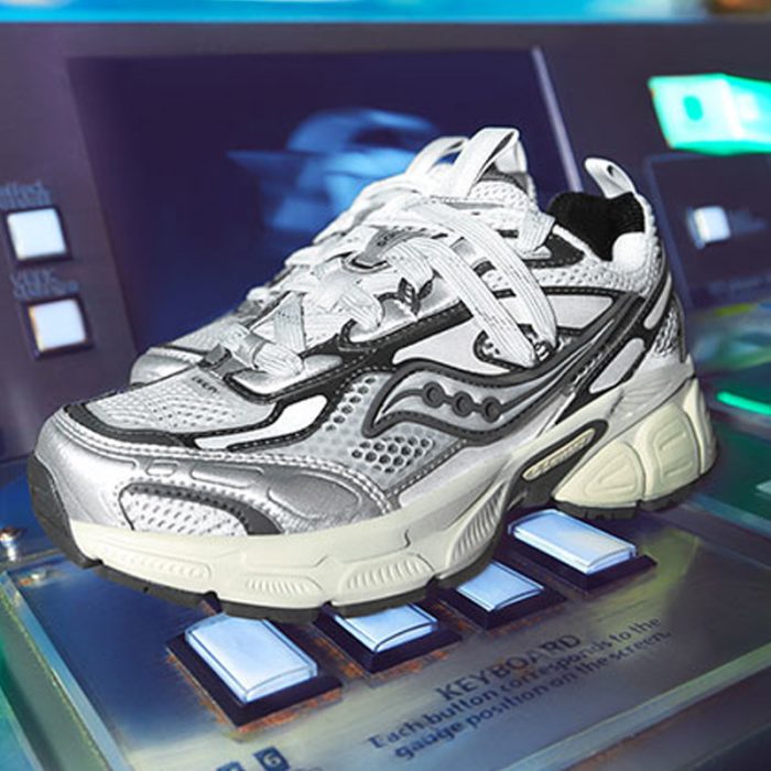 Saucony 2K CAVALRY Устойчивый к истиранию Низкий Топ Повседневный Тренировки Городской Коммутирование Беговые кроссовки Унисекс Серебристый Черный — изображение 8