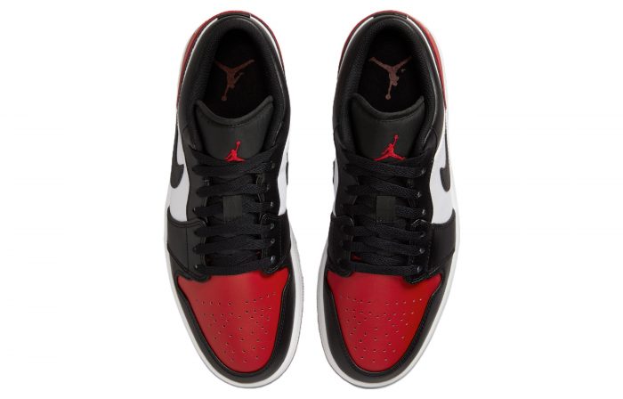 Jordan Air Jordan 1 Low 'Bred Toe' Устойчивый к истиранию Низкий Топ Винтажные Баскетбольные Кроссовки Мужские Bred Toe — изображение 4