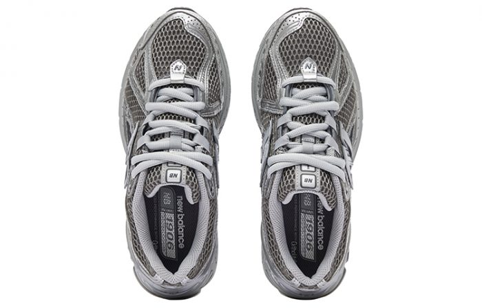 New Balance NB 1906R Амортизация Дышащий Поддерживающий Низкий Топ Беговые кроссовки Унисекс Серебристо-серый — изображение 4