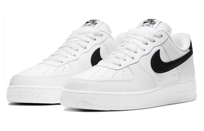 Nike Air FORCE 1 'Белый и Черный' Противоскользящие Низкие Кроссовки для скейтбординга Мужские Белый Черный — изображение 3