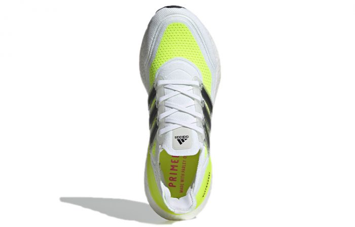 Adidas Ultraboost 21 Low Топ Марафон Тренировки Бег на длинные дистанции Обувь Унисекс Неоново-желтый Белый — изображение 5