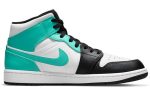 Jordan Air Jordan 1 MID 'Остров Зеленый' Высокие Топы Винтажные Баскетбольные Кроссовки Мужские Синий Черный Белый — изображение 2