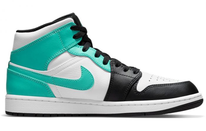 Jordan Air Jordan 1 MID 'Остров Зеленый' Высокие Топы Винтажные Баскетбольные Кроссовки Мужские Синий Черный Белый — изображение 2
