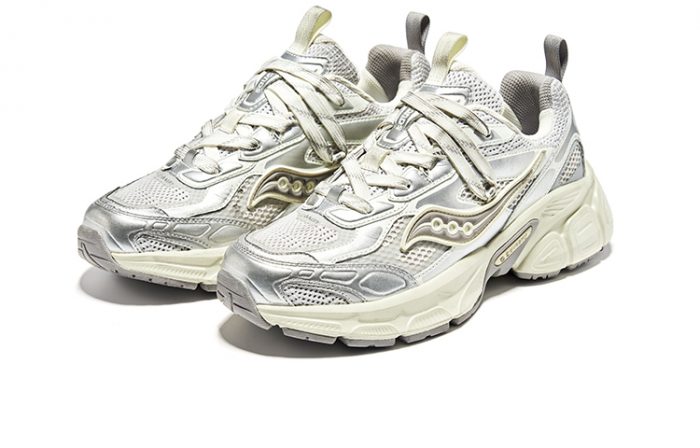 Saucony 2K CAVALRY Беговые кроссовки Низкий топ Серебристо-серый Унисекс — изображение 3
