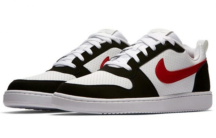 Nike Court Borough Low Топ Скейтборд Кроссовки Мужские Черный Белый Красный — изображение 3