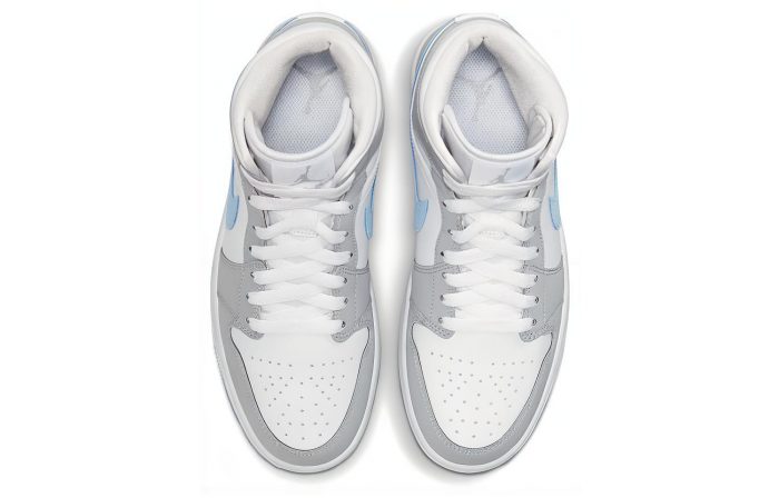 Jordan Air Jordan 1 MID 'Волк GREY' MID Топ Винтажные баскетбольные кроссовки Женские Ледяной синий — изображение 4