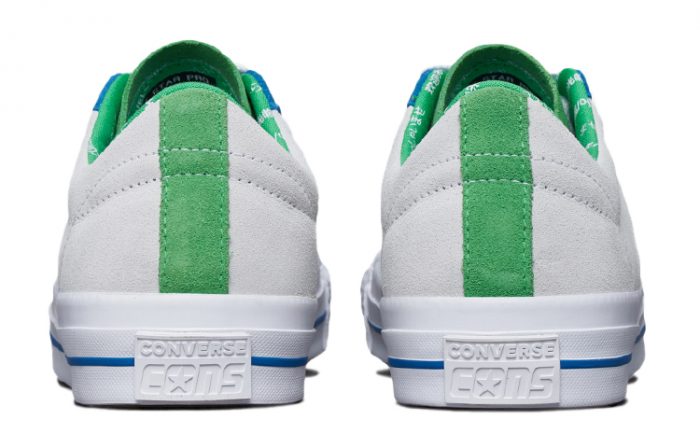 Конверс One Star Pro Slip-Resistant Low-Top Скейтборд Кроссовки Unisex Белый Зеленый Синий — изображение 4