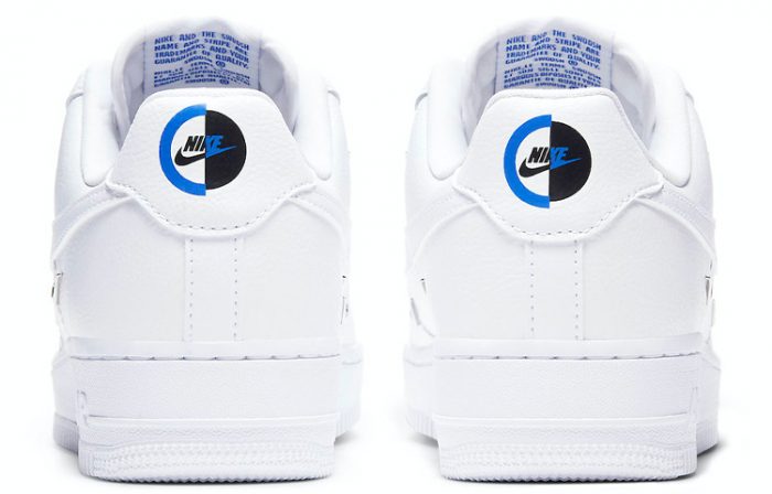 Nike Air Force 1 07 LX 'Chrome Luxe' Низкие кроссовки для скейтбординга Женские Белые Синие — изображение 5