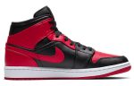 Jordan Air Jordan 1 MID 'Красный и Черный' MID Топ Винтажные баскетбольные кроссовки Мужской Черный Красный Белый — изображение 2
