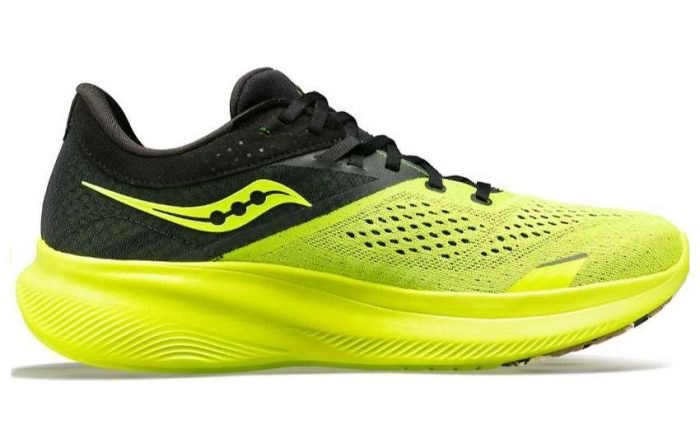 Saucony Ride 16 Противоскользящий Устойчивый к истиранию Низкий Топ Повседневные Беговые кроссовки Мужские Черные Желтые — изображение 2