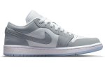 Jordan Air Jordan 1 Low 'Волк GREY' Нижняя юбка Резистентный Низкий Топ Винтажные баскетбольные кроссовки Женские Серый Белый — изображение 2