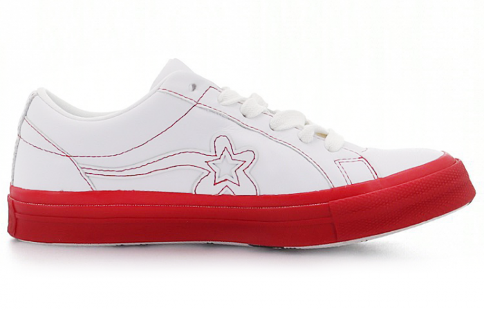 Golf Le Fleur*One x Конверс ONE STAR Slip-Resistant Shock Absorbers Low Top Skateboard Shoes Unisex White Red — изображение 2