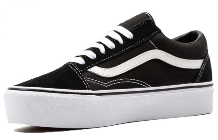 Vans Old Skool Collection Платформа Черный Белый Низкие Кроссовки для скейтбординга Унисекс Черный — изображение 2