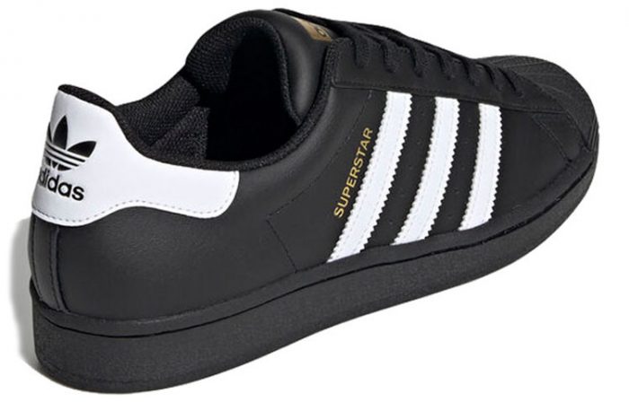 Adidas Originals SUPERSTAR LOW Скейтборд Кроссовки Унисекс Черный Белый — изображение 4