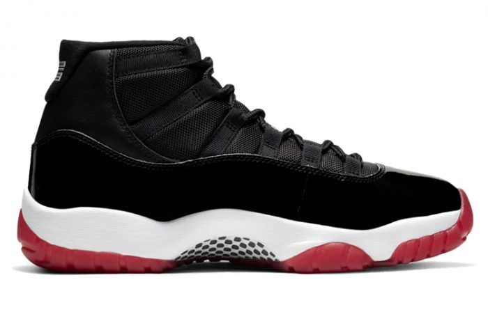Jordan Air Jordan 11 Темно-красный цвет устойчивый к истиранию высокий топ винтажные баскетбольные кроссовки унисекс черный красный белый — изображение 2