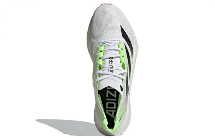 Adidas Adizero Boston 12 Амортизация Низкий Топ Гоночные Беговые Кроссовки Мужские Белый Черный Зеленый — изображение 5