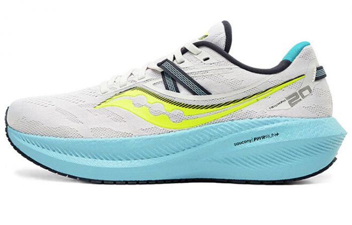 Saucony Triumph Victory 20 Амортизация Устойчивость к истиранию Дышащие Низкие Кроссовки для бега Унисекс Серый Желтый — изображение 1