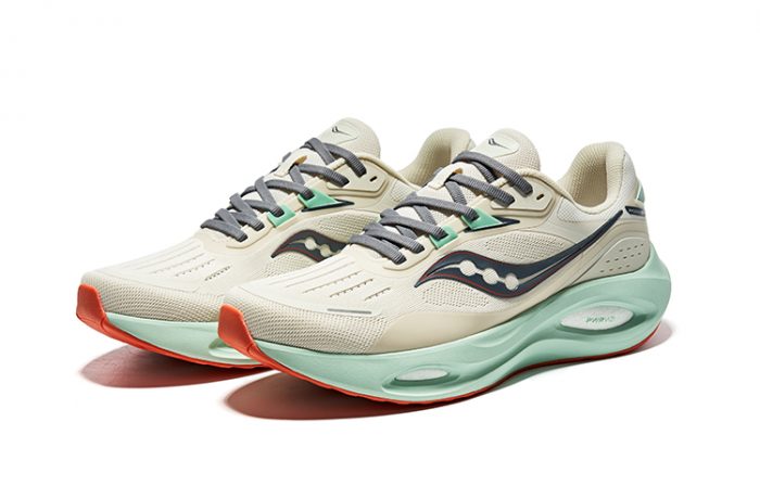 Saucony Phoenix Inferno Firebird 3 Амортизация Низкий Топ Тренировочные Спринт Беговые Кроссовки Унисекс Бежевый Серый Зеленый — изображение 3