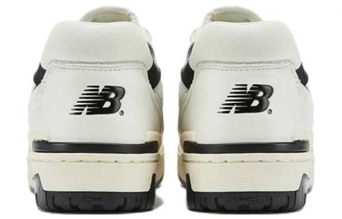 New Balance NB 550 Противоскользящий Устойчивый к истиранию Легкий Низкий Топ Винтажные Баскетбольные Кроссовки Унисекс Белый Черный — изображение 6