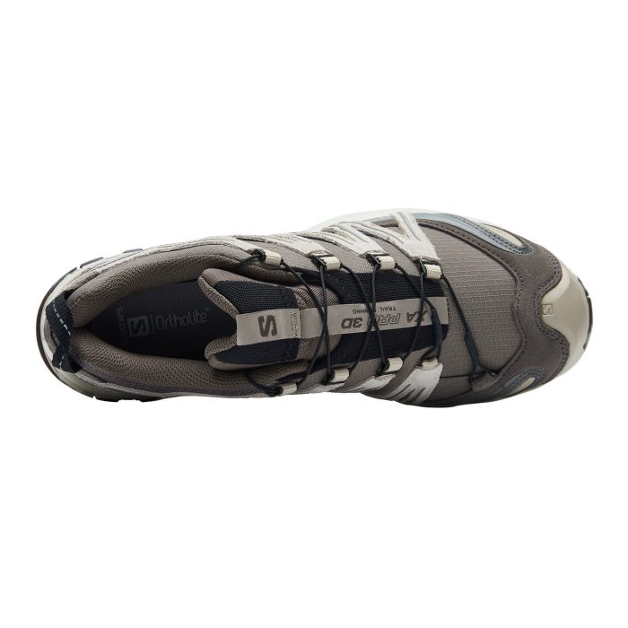 SALOMON XA PRO 3D Slip Устойчивый к истиранию Низкий Топ Беговые кроссовки Унисекс Тауповый Светло-зеленый Абрикос — изображение 5