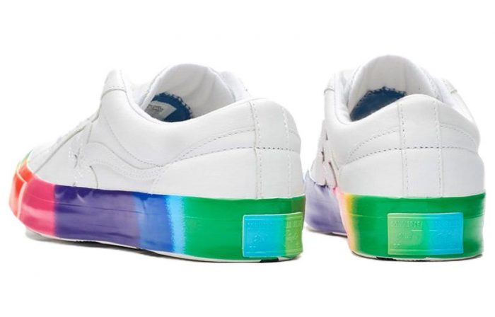 Golf Le Fleur x Конверс ONE STAR Радужный Non Slip Легкий Low Top Скейтборд Кроссовки Унисекс Белый — изображение 4