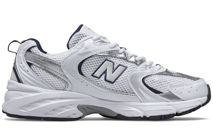 New Balance NB 530 Амортизация устойчивость к истиранию дышащий низкий топ для бега унисекс белый серебряный ширина D — изображение 2