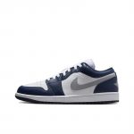 Jordan Air Jordan 1 Slip-Resistant Low Top Винтажные Баскетбольные Кроссовки Мужские Белый Синий — изображение 10