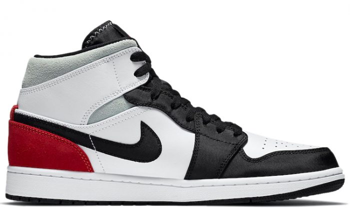 Jordan Air Jordan 1 MID SE MID Топ Винтажные баскетбольные кроссовки Мужской Белый Красный — изображение 2