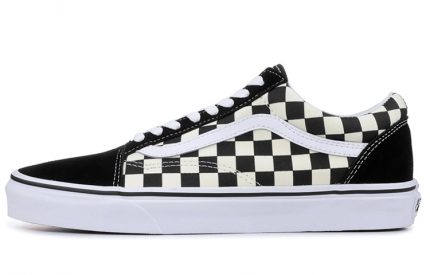 Vans Old Skool Collection Черный Шахматный узор Низкие Кроссовки для скейтбординга Унисекс Черный Белый