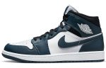Jordan Air Jordan 1 MID 'Темный Бирюзовый' MID Топ Винтажные баскетбольные кроссовки Мужской Бело-голубой