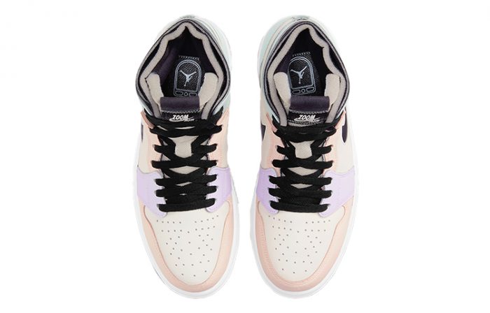 Jordan Air Jordan 1 High Zoom Air CMFT 'Пасха' Высокий Топ Винтажные Баскетбольные Кроссовки Женские Розовый Зеленый Фиолетовый — изображение 4