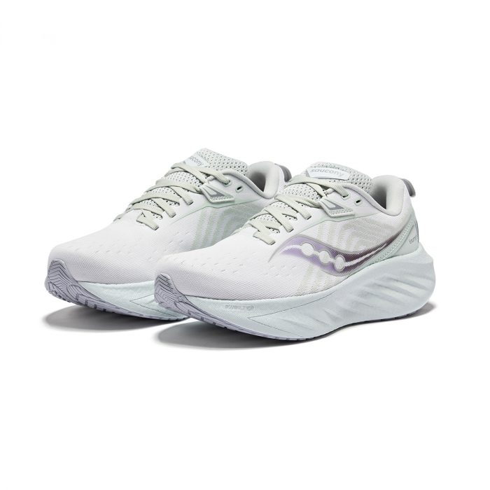 Saucony TRIUMPH Victory 22 Амортизация Низкий Топ Беговые кроссовки Женские Белый Зеленый — изображение 3