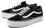 Vans Old Skool Collection Платформа Черный Белый Низкие Кроссовки для скейтбординга Унисекс Черный — изображение 4