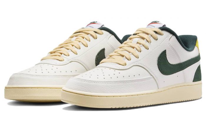 Nike Court Vision 1 Low Топ Скейтборд Кроссовки Унисекс Парус Белый Зеленый — изображение 3