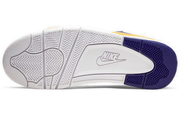 Nike Flight Legacy MID Топ Винтажные баскетбольные кроссовки Мужской Белый синий желтый Лейкерс — изображение 6
