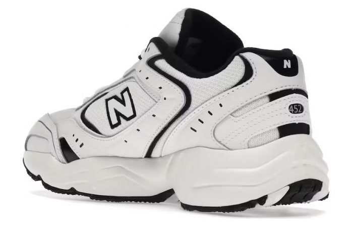 New Balance NB 452 Амортизация Износостойкий Низкий Топ Беговые кроссовки Женские Черный Белый Серый B Ширина — изображение 2