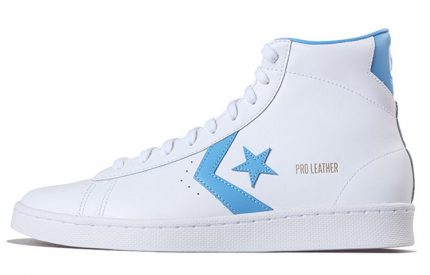 Конверс Cons Pro Leather Slip-Resistant Shock Absorbers High Top Скейтборд Кроссовки Unisex Белый Синий