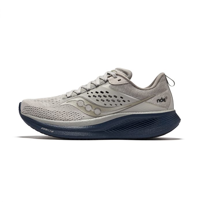 Saucony RIDE 17 Амортизаторы Slip-Resistant Дышащий Низкий Топ Тренировочные Спринт Беговые кроссовки Мужские Светло-Серый — изображение 1